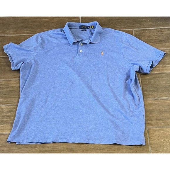 Polo Ralph Lauren Other - Polo Ralph Lauren Men's Polo Shirt XXL Blue Short Sleeve Flesh Pony Soft Touch